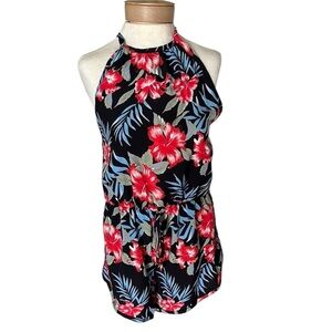 SHEIN Tropical Floral Halter Romper